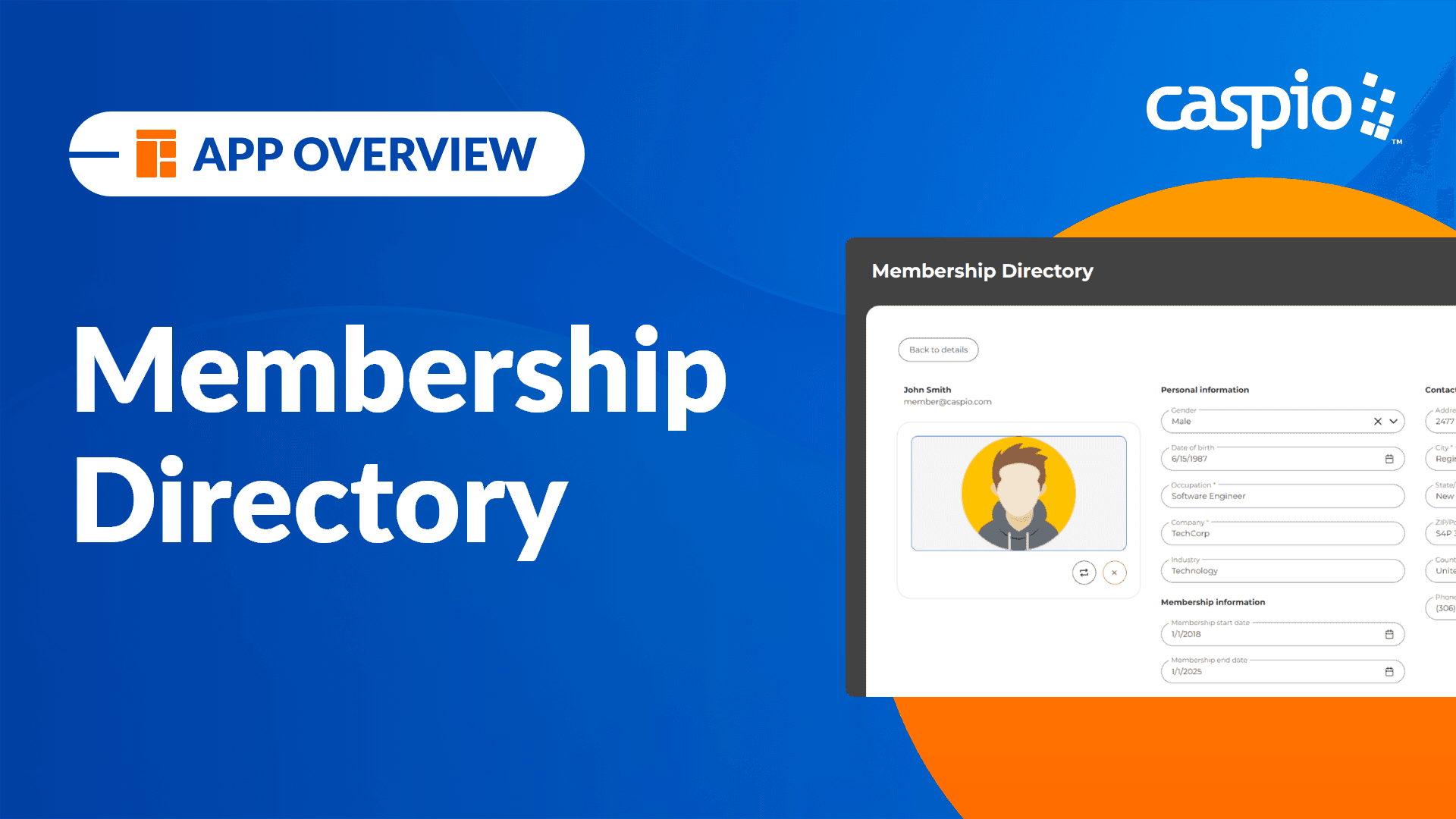Video overview of Caspio's Membership Directory app