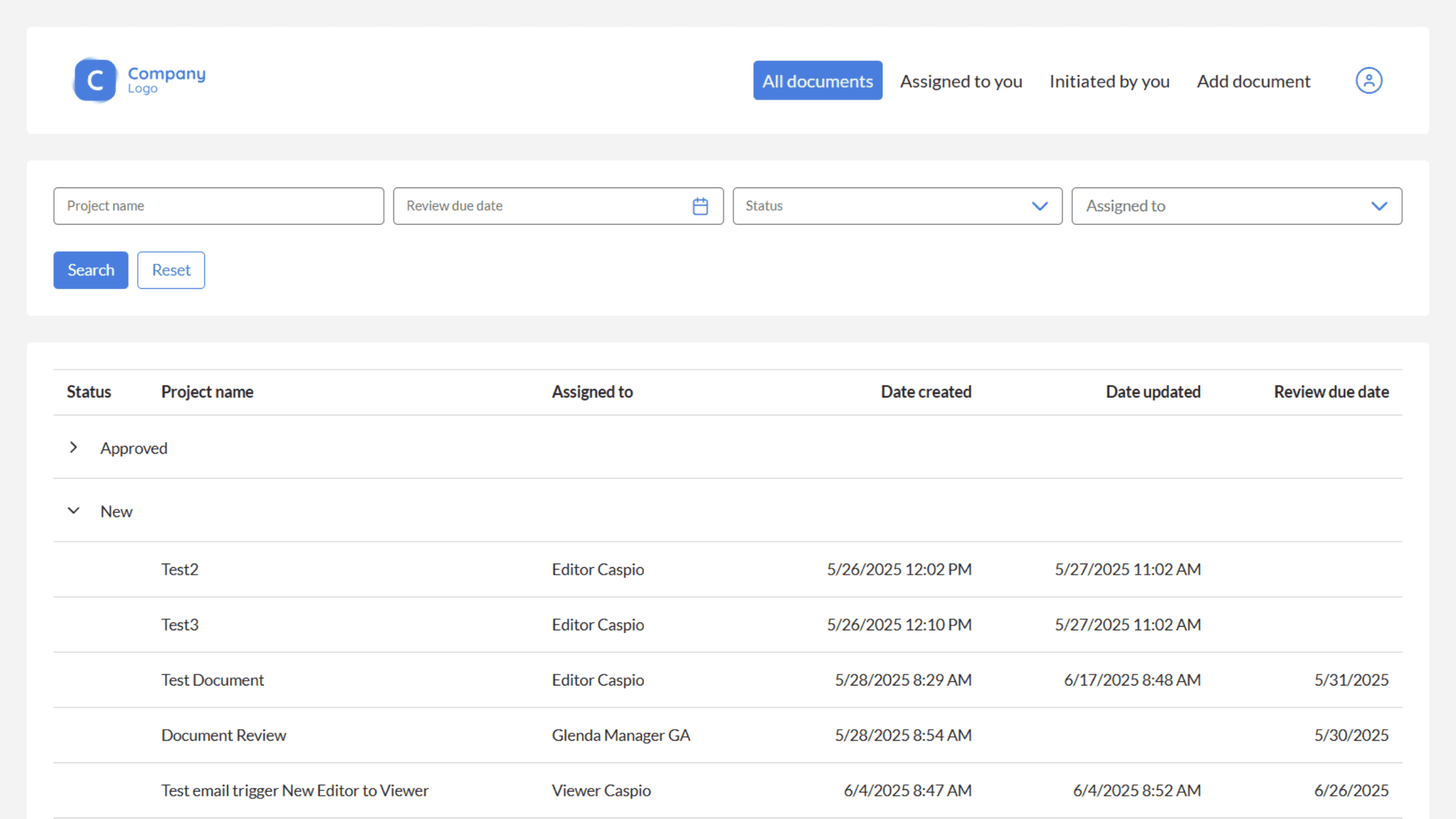 Manage assigned documents through a structured review and approval workflow. Track document status, review due dates, and approvals while capturing feedback and maintaining full visibility across the review process.