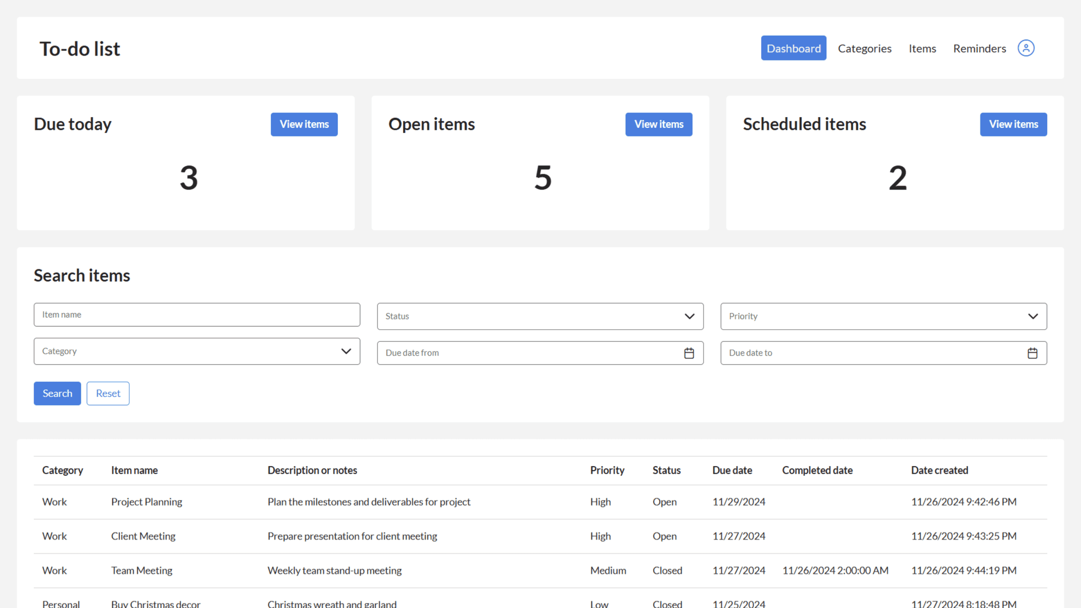 Review your dashboard to track tasks due today and upcoming deadlines.