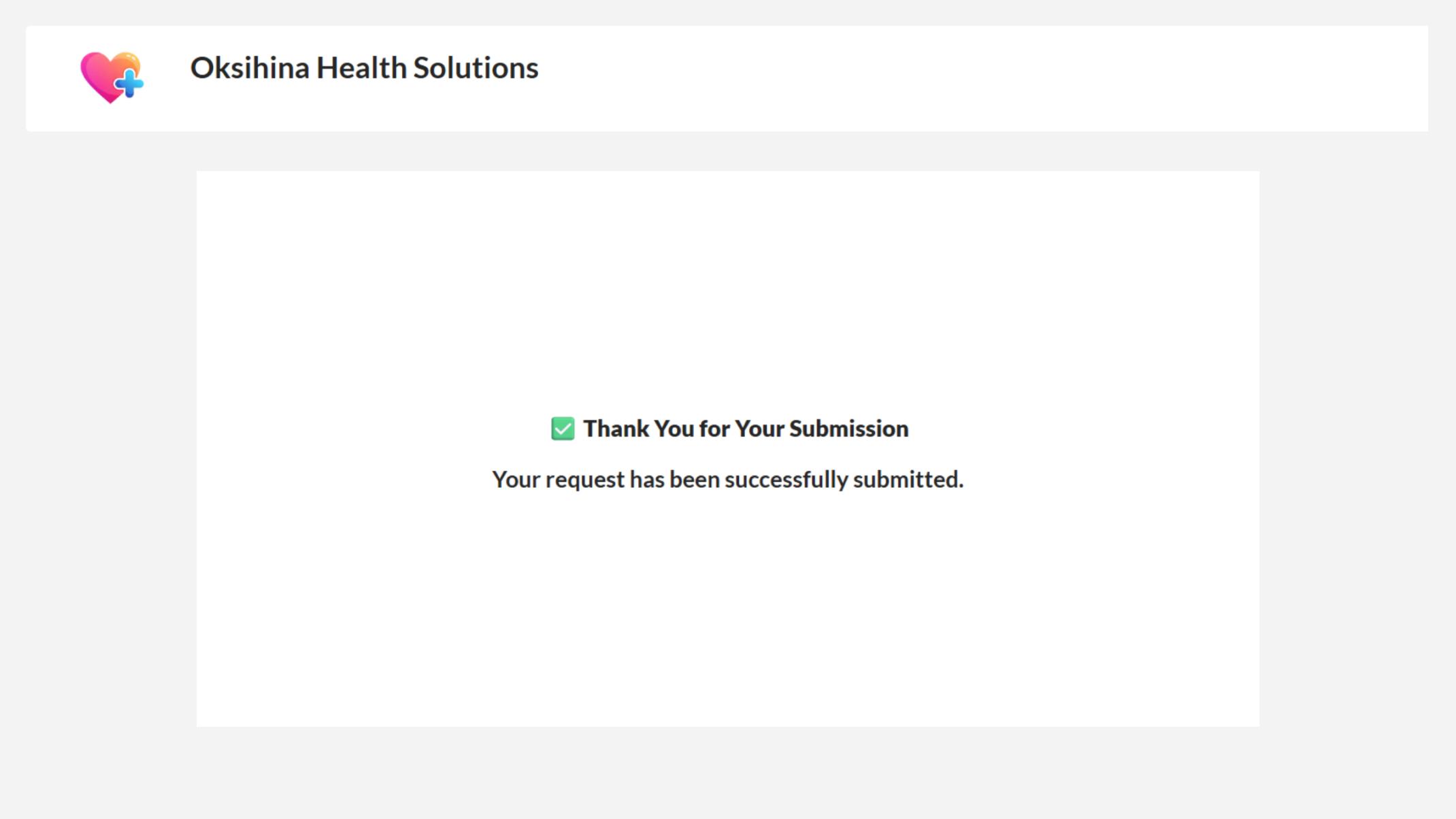 Displays a success message after user submission.
