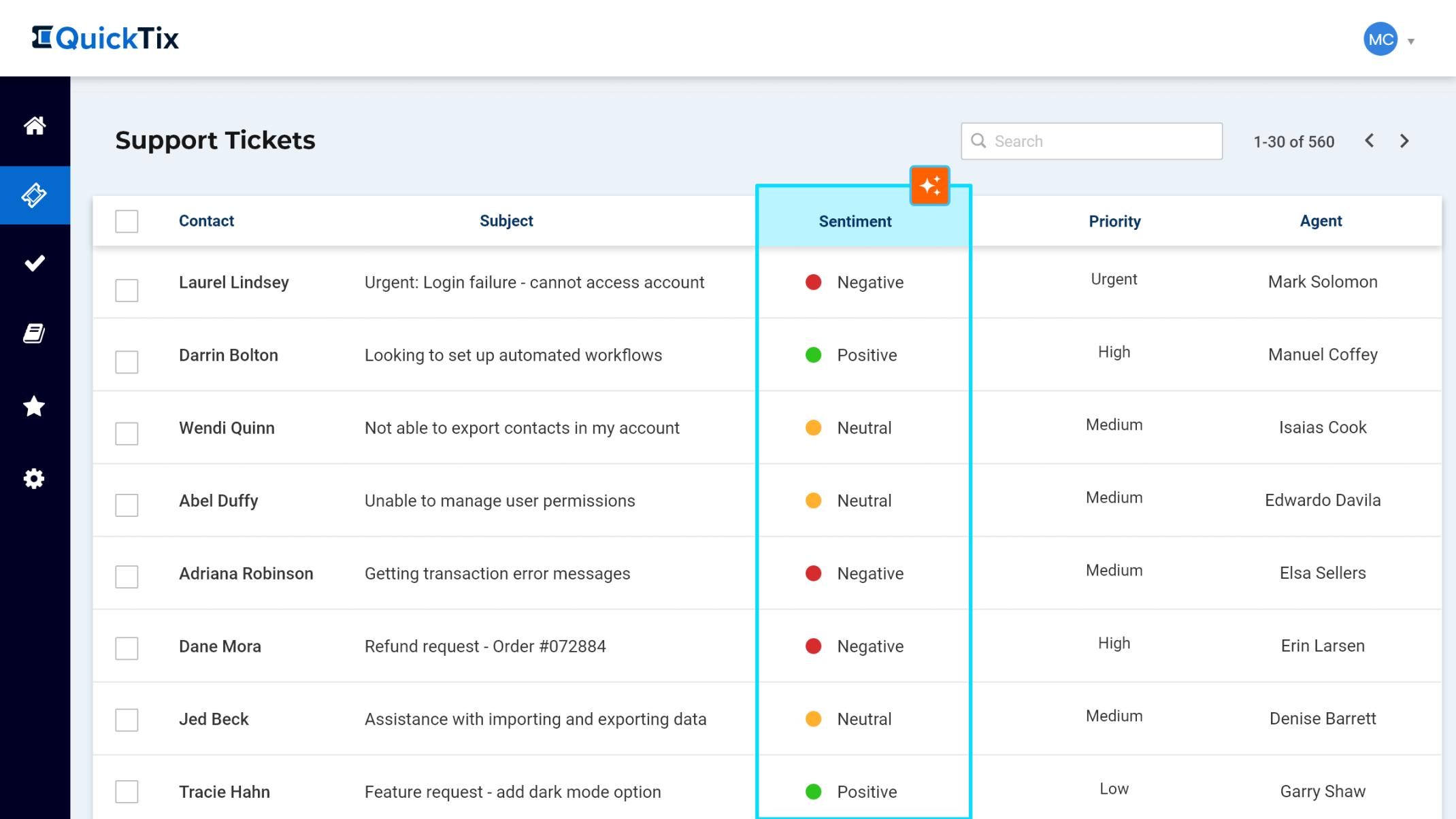 Ticketing system with AI-driven sentiment analysis using AI-Powered GPT Connect.