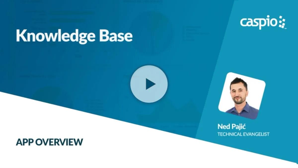 Video overview of Caspio's Knowledge Base app.