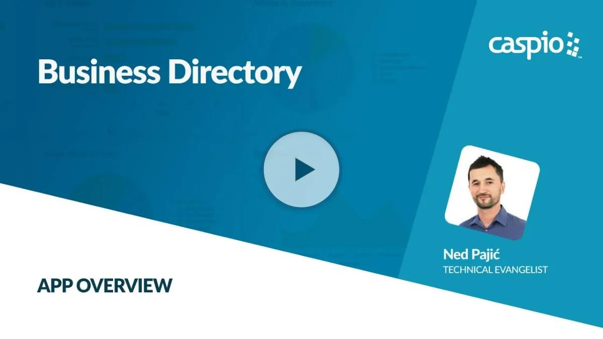 Video overview of Caspio's Business Directory app.
