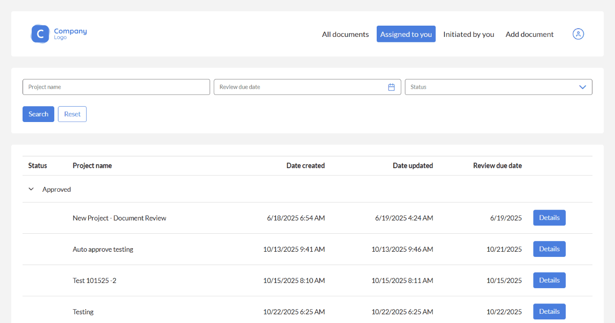 Streamline document review workflows from submission to approval. Track feedback, automate notifications, and collaborate in real-time with this free Caspio Flex template.
