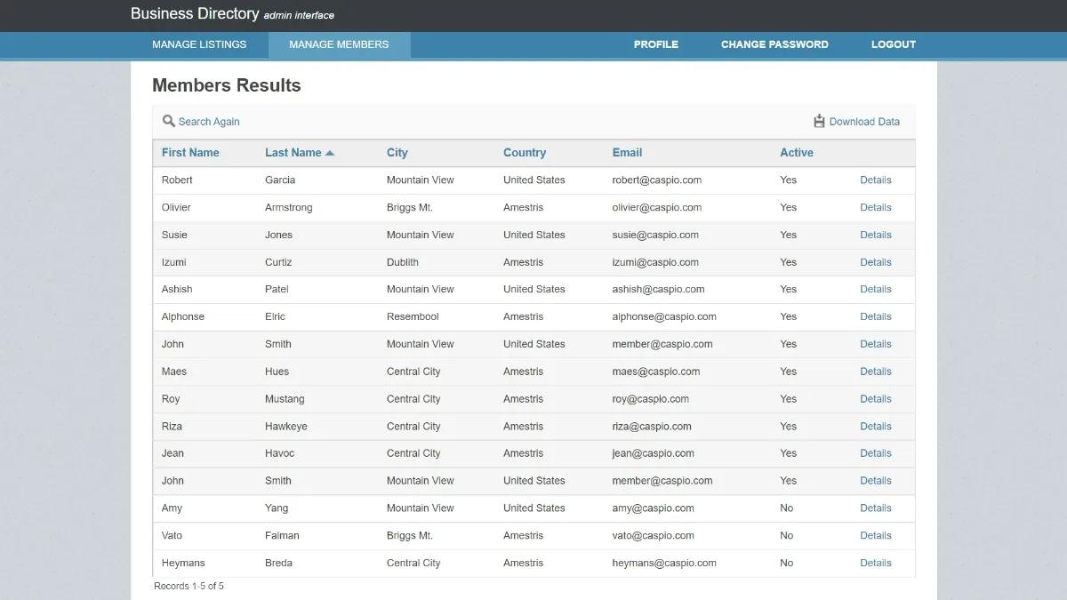 Business Directory Free Company Directory App Template Caspio