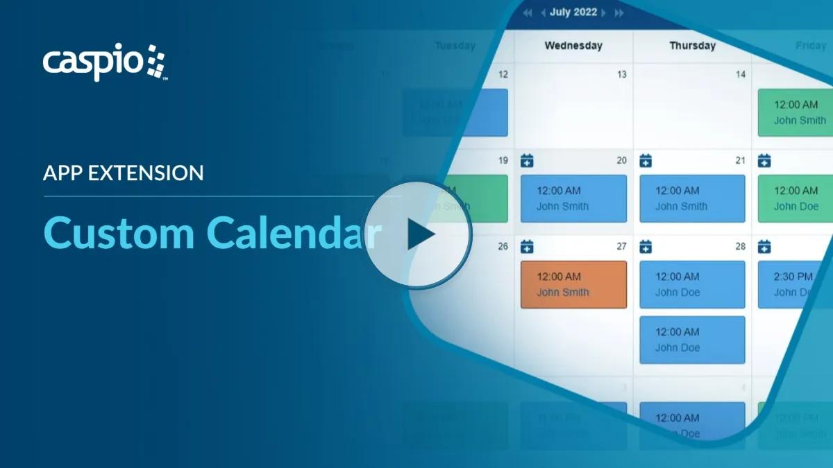 Video overview of Caspio's Custom Calendar extension.