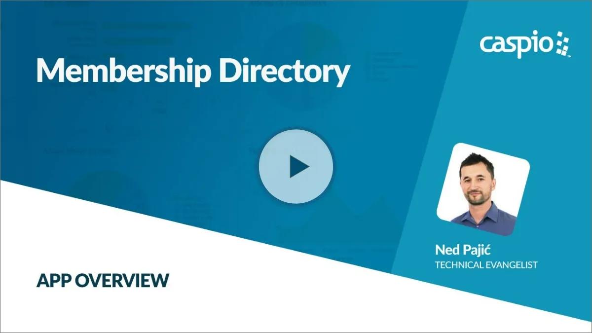Video overview of Caspio's Membership Directory app.