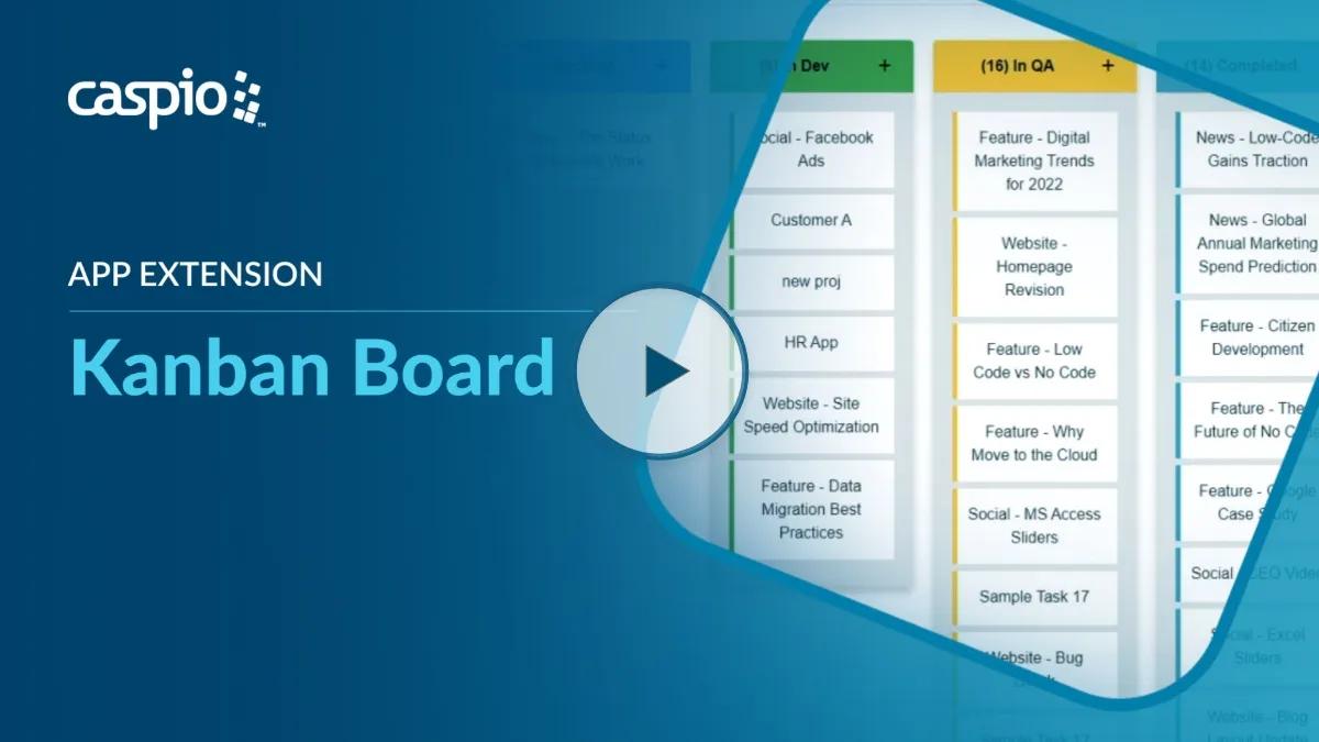 Video overview of Caspio's Kanban Board extension.