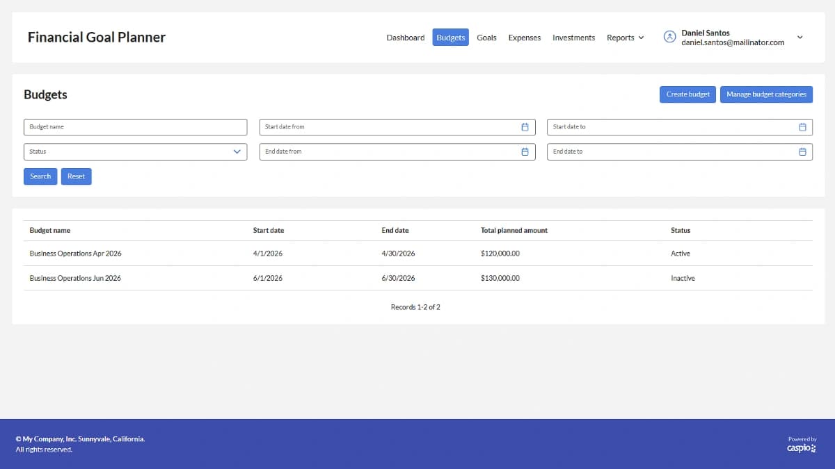 Set up category-based budgets with automated expense tracking and real-time budget vs. actual spending analysis.