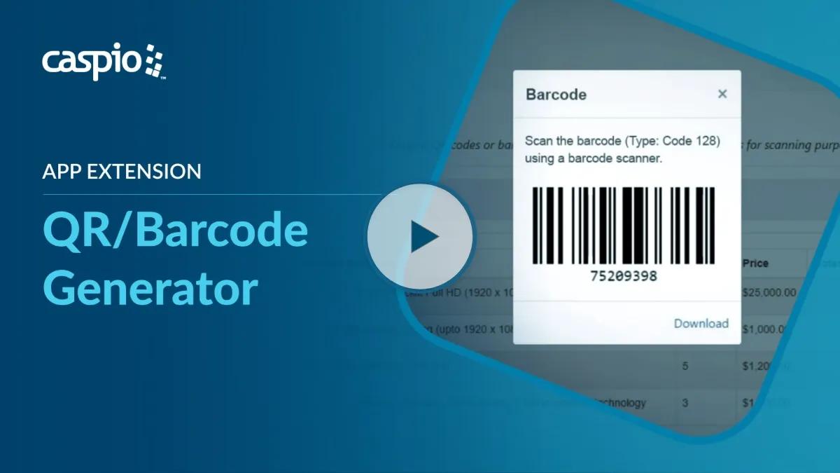 Video overview of Caspio's QR/Bar Code Generator extension.